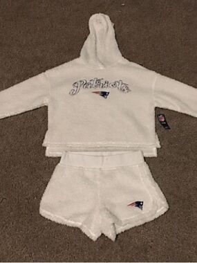NFL Black Tag on White Sherpa Fabric